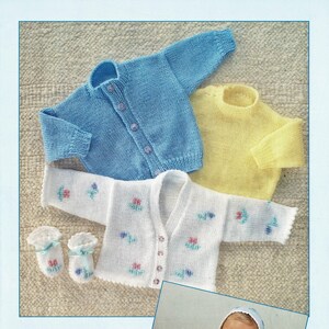 Babies and Toddlers Sweater, Cardigans, Bonnet and Bootees, Vintage Knitting Pattern, PDF, Digital Download - C497