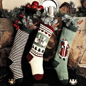 Fantastic Knitted Christmas Stocking, Vintage Knitting Pattern, PDF, Digital Download - D473