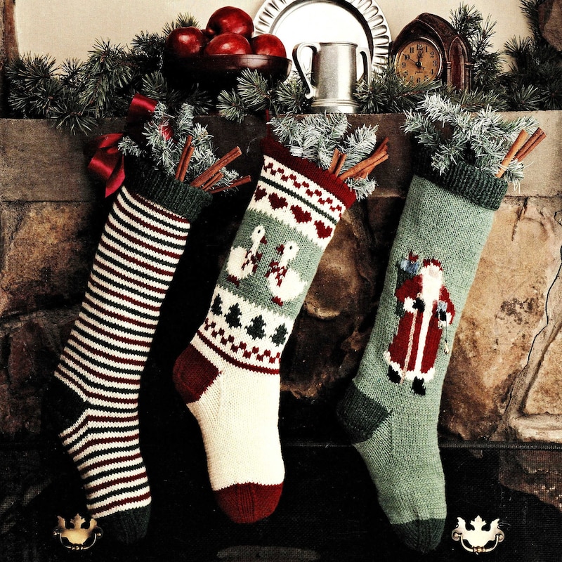 Knit Christmas Stocking Pattern Etsy