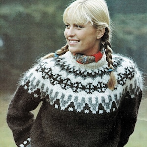 Ladies and Mens Traditional Nordic Fair Isle Sweater, Vintage Knitting Pattern, PDF, Digital Download - B116