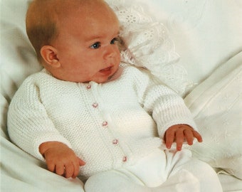 Babies &quot;Easy Knit&quot; Garter Stitch Cardigan, Vintage Knitting Pattern, PDF,  Digital Download - A654