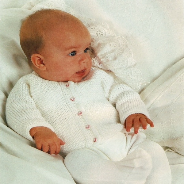 Baby ""Easy Knit"" Kraus rechts Strickjacke, Vintage Strickmuster, PDF, digitaler Download - A654."