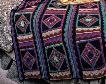 Gorgeous Impressions Crochet Afghan, Vintage Crochet Pattern, PDF, Digital Download - C672