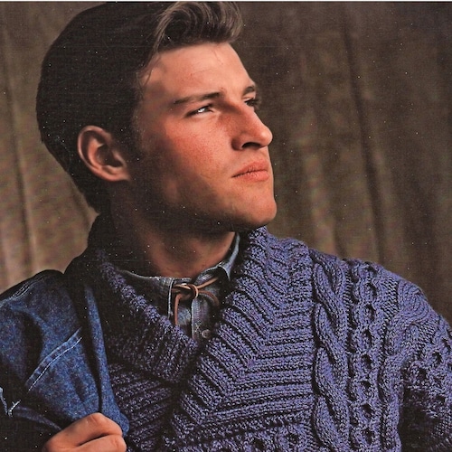 Mens Aran Sweater Knitting Pattern Pdf Mens Cable Jumper - Etsy Canada