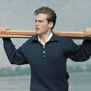 Herren Smart Sport Shirt Style Pullover, Vintage Strickmuster, PDF, digitaler Download - C914