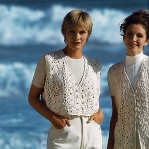 Ladies Beautiful Crochet Waistcoat in Three Lengths, Vintage Crochet Pattern,  PDF, Digital Download - B750