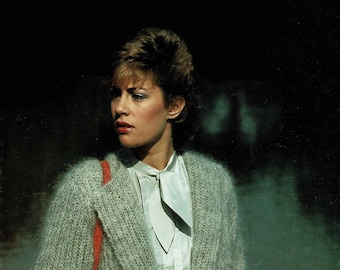 Ladies Lovely Fishermans Rib Mohair Jacket with Deep Neckline, Vintage Knitting Pattern, PDF, Digital Download - A972