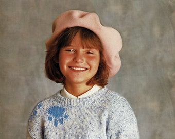 Toddlers and Girls Cute Paw Print Sweater, Vintage Knitting Pattern, PDF, Digital Download - C414