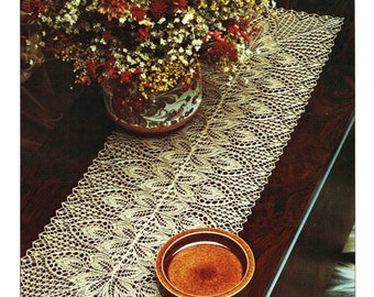 Beautiful Knitted Lace Table Runner, Vintage Knitting Pattern, PDF, Digital Download - B724