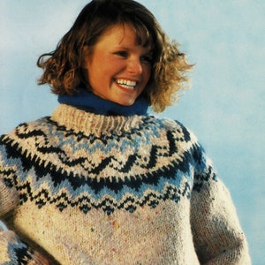 Ladies and Mens Traditional Nordic Fair Isle Sweater and Cardigan, Vintage Knitting Pattern, PDF, Digital Download - A528