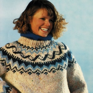 Ladies and Mens Traditional Nordic Fair Isle Sweater and Cardigan, Vintage Knitting Pattern, PDF, Digital Download - A528