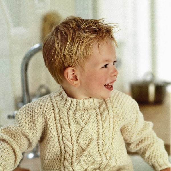 Childrens, Toddlers and Babies Cable Panel Sweaters plus Toy Bunny, Vintage Knitting Pattern, PDF, Digital Download - C193/C201