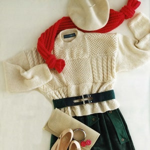 Ladies Loose Fit Crop Patchwork Sweater, Vintage Knitting Pattern, PDF, Digital Download - B604