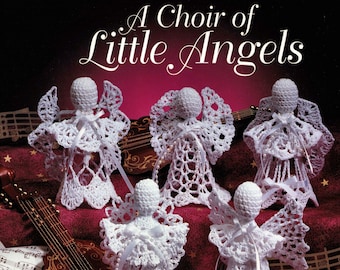 Crochet Lace Christmas Angels, Vintage Crochet Pattern, PDF, Digital Download - C654