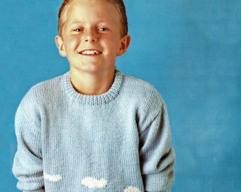 Maglione Smart Train per bambini e ragazzi, modello a maglia vintage, PDF, download digitale - C659