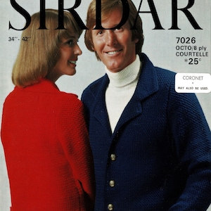 Ladies and Mens Smart Crochet Blazer, Vintage Crochet Pattern, PDF, Digital Download - A402