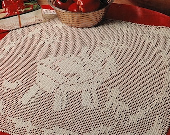 Sweet "A Child is Born" Pattern Filet Crochet Table Centre, Vintage Crochet Pattern, PDF, Digital Download - C875