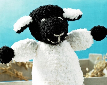 Söt och gosig stickad fårmjukisdjur, vintage stickmönster, PDF, digital nedladdning - C539