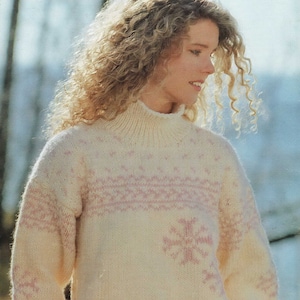 1980'S Vintage Knitting Pattern Fair Isle Snowflake