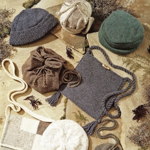 Ladies Assorted Hats and Bags, Vintage Knitting Pattern, PDF, Digital Download - C934