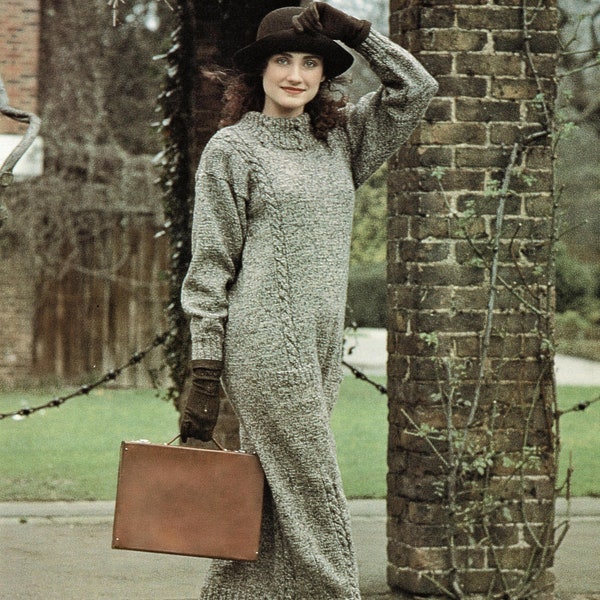 Fabuleuse robe torsadée pour femme, modèle de tricot vintage, PDF, téléchargement numérique - C572