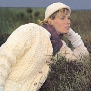 Ladies Great Chunky Knit Cabled Cardigan, Vintage Knitting Pattern, PDF, Digital Download - D554