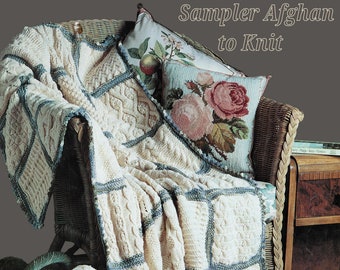 Gorgeous Heirloom Afghan Made From 42 Assorted Knitted Squares, Vintage Knitting Pattern, PDF, Digital Download - A282