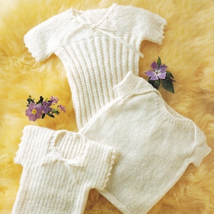 Babies Plain or Ribbed Vests / Singlets, Vintage Knitting Pattern, PDF, Digital Download - D389
