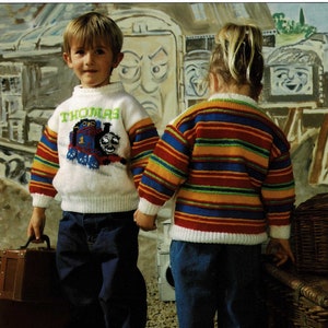 Toddlers and Childrens Great Thomas the Tank Engine Sweater, Vintage Knitting Pattern, PDF, Digital Download - A263