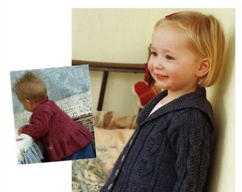 Meisjes, peuters en baby's Prachtig vest met hartpatroon en V-hals of kraag, vintage breipatroon, pdf, digitale download - B568