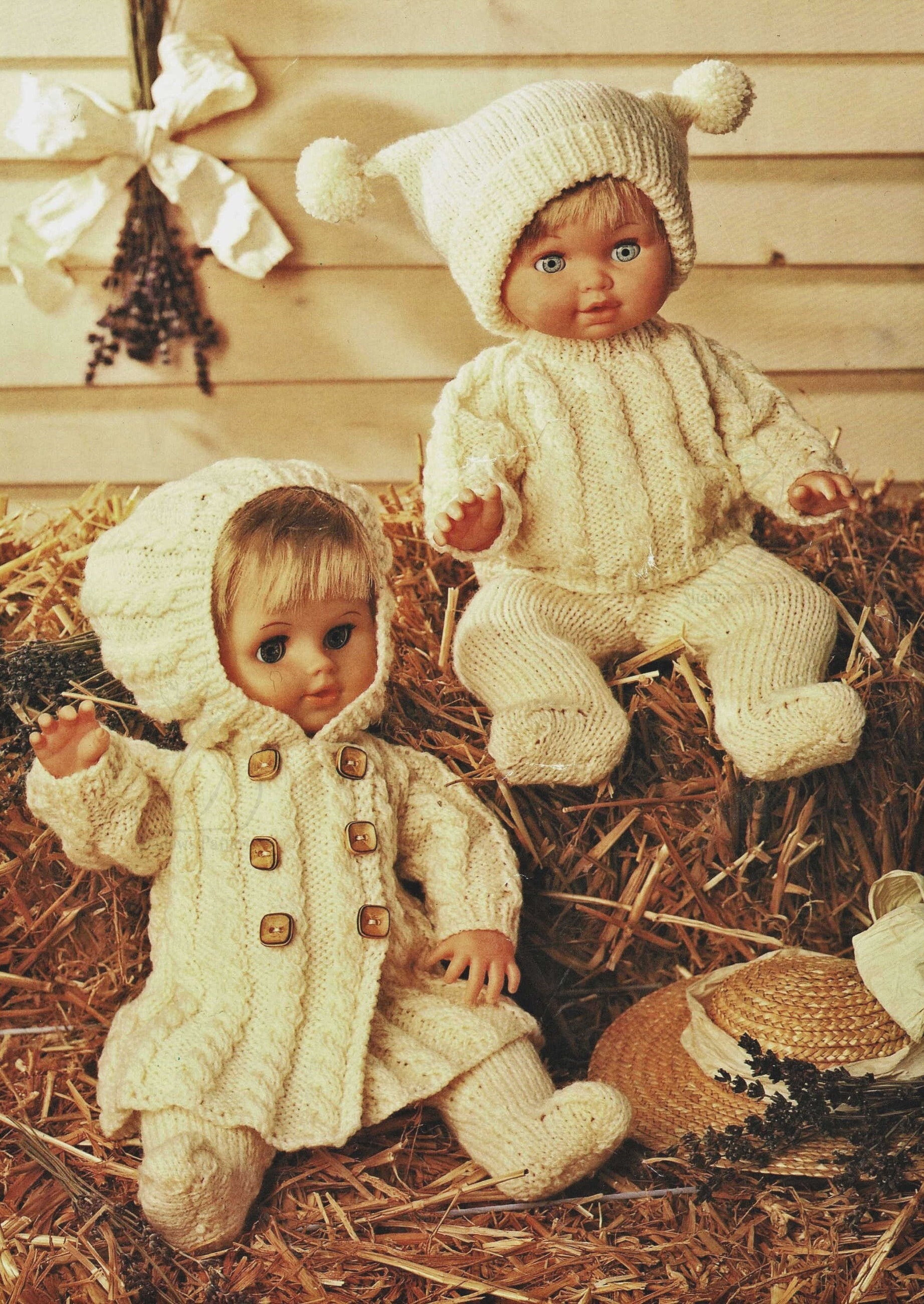 Baby Dolls and Premature Babies Aran Look Outdoors Outfits, Vintage Knitting  Pattern, PDF, Digital Download - A642 - Etsy, image size:1843x2600