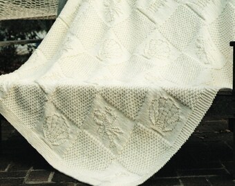 Twee prachtige dekens met nautisch thema en verwisselbare motieven, vintage breipatroon, PDF, digitale download - C588
