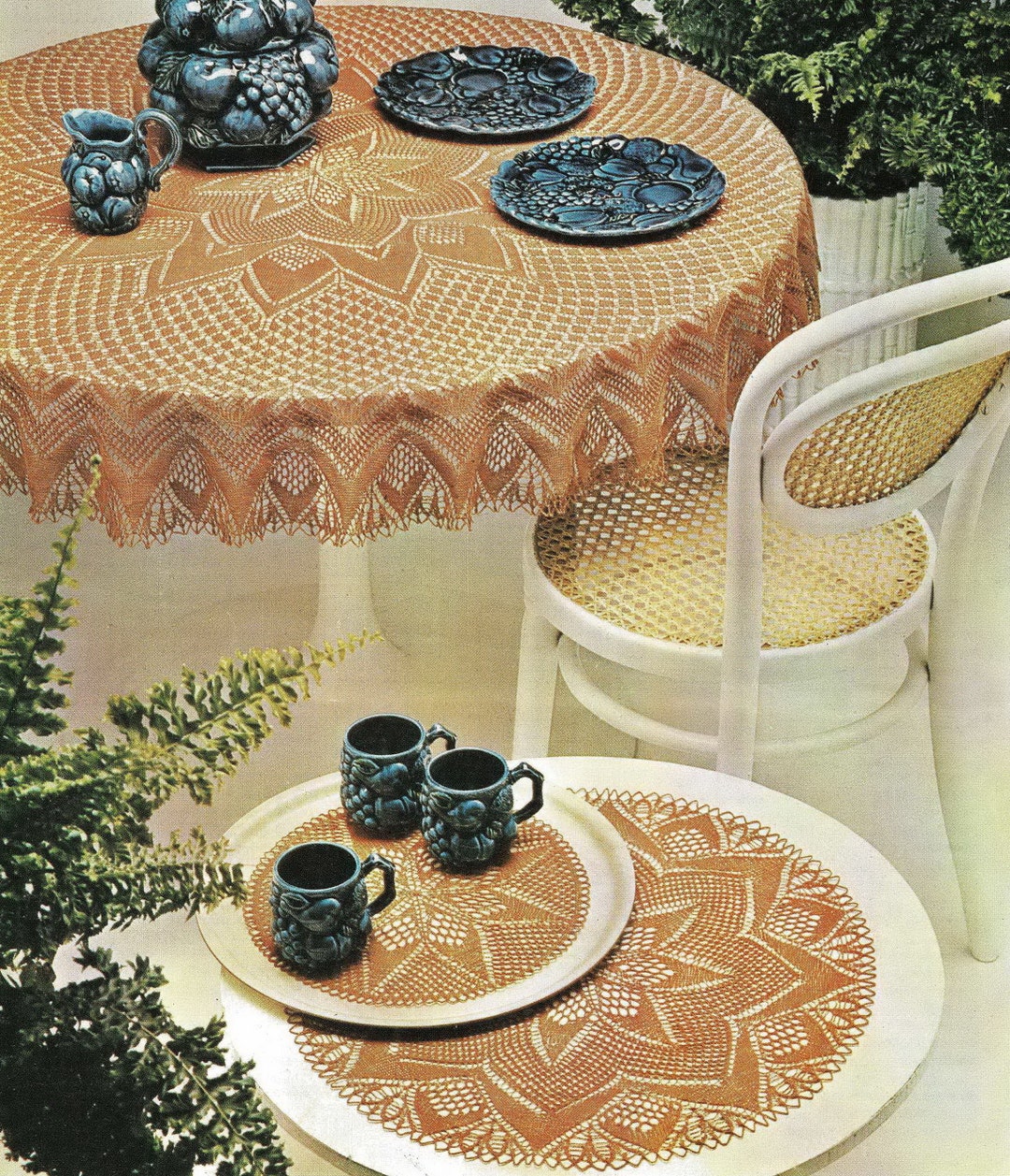 Gorgeous Knitted Lace Tablecloth, Coffee Table Mat and Doily