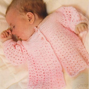 Babies Pretty Crochet Matinee Coat, Vintage Crochet Pattern, PDF, Digital Download - D125