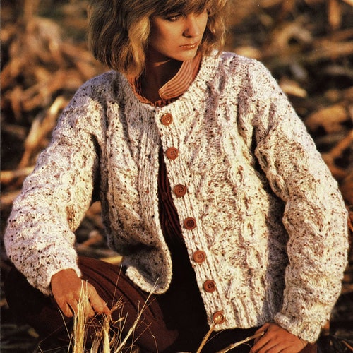 PDF: 1960s Vintage Knitting Pattern for Ladies Bulky Cardigan - Etsy