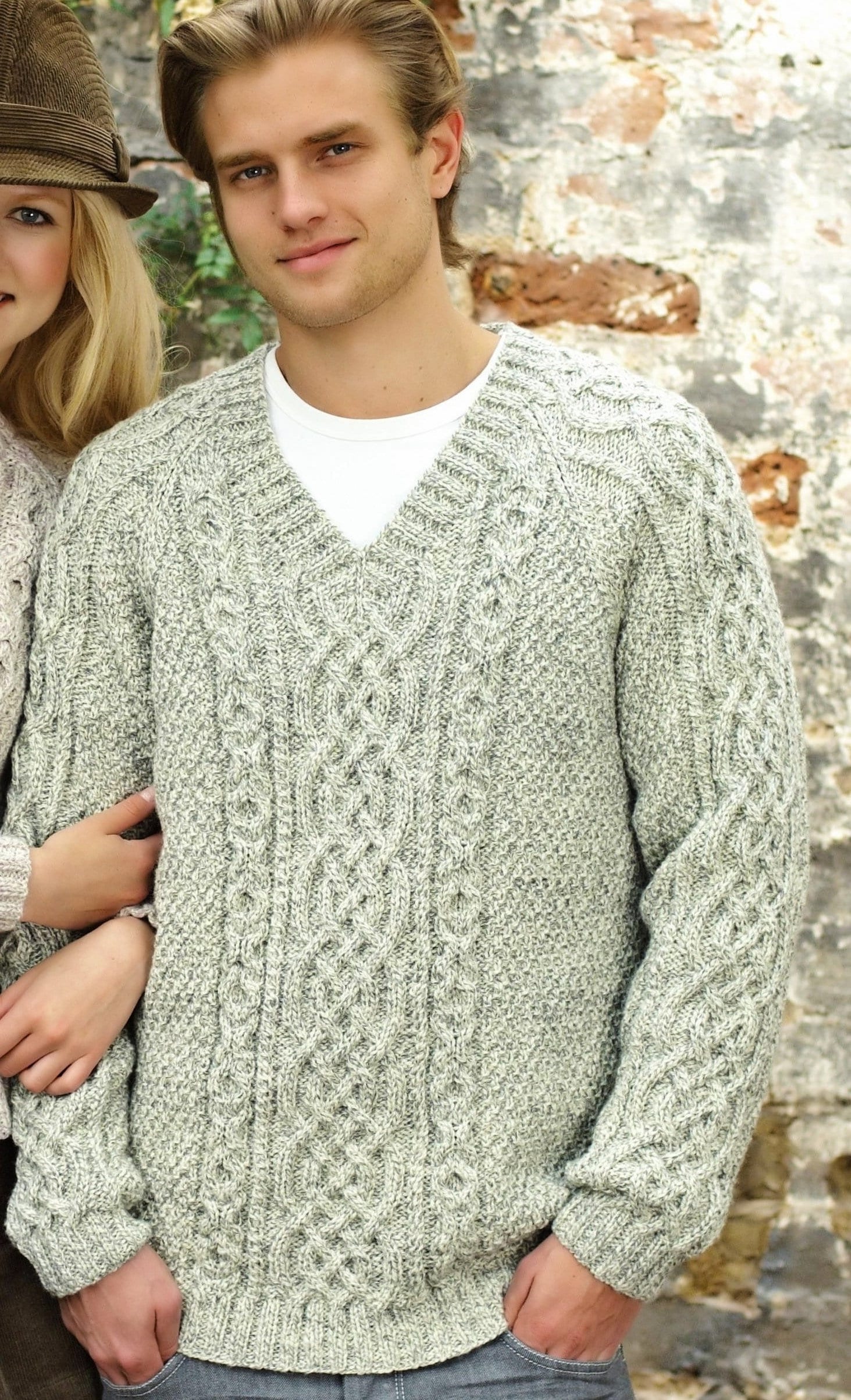 Family Aran Sweaters With Round Neck, V-neck or Shirt Neck