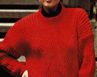 Ladies Fabulous Easy Fit All Over Textured Sweater, Vintage Knitting  Pattern, PDF, Digital Download C170 