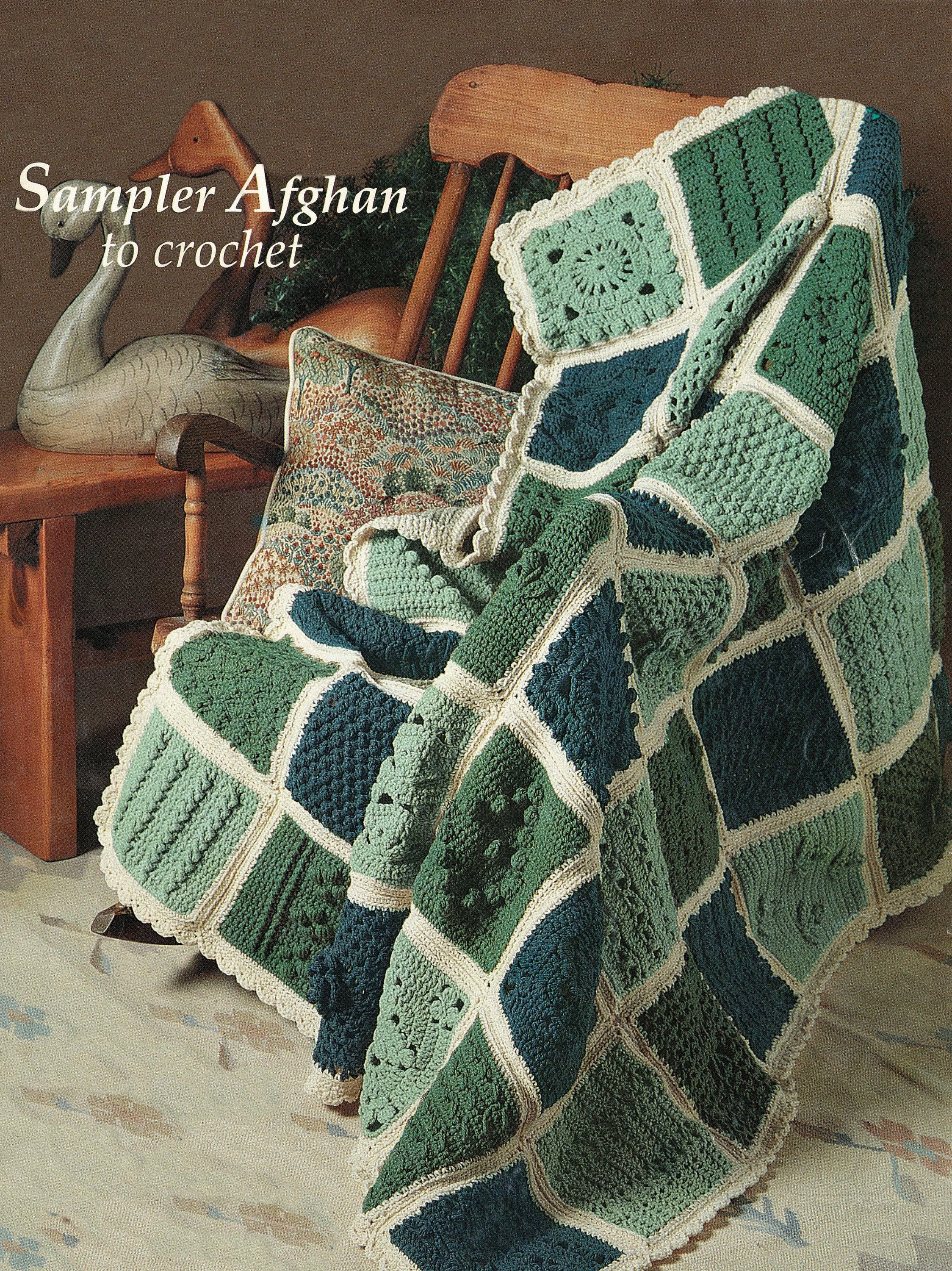 Assorted Afghan Books - Tunisian Sampler Afghan - Crochet Afghan Pattern