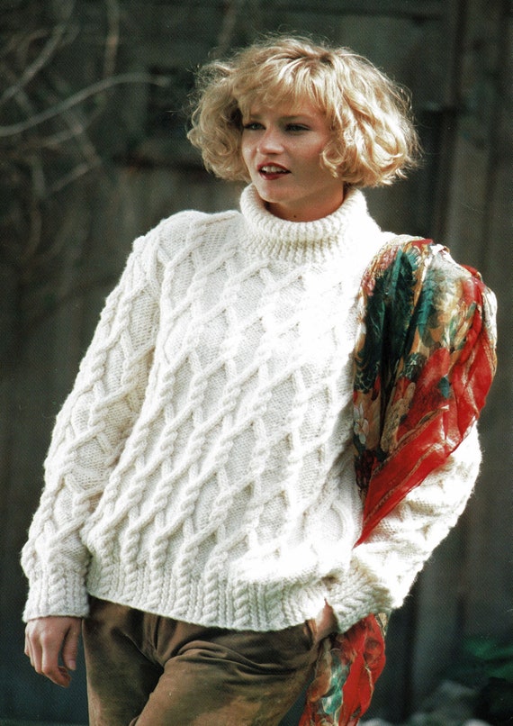 Ladies Gorgeous Classic Cable Sweater, Vintage Knitting Pattern, PDF,  Digital Download B175 - Etsy