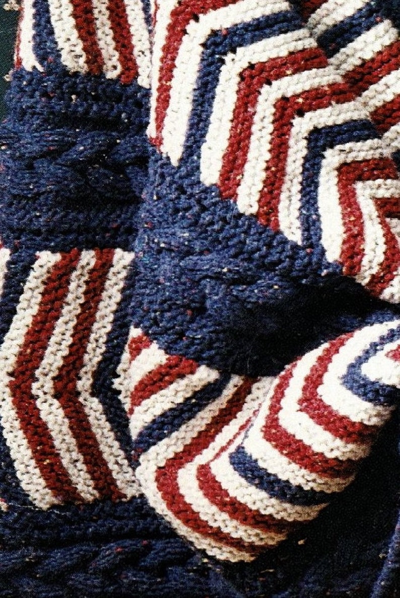 Bold Rustic Panels Aran Afghan Vintage Knitting Pattern PDF - Etsy