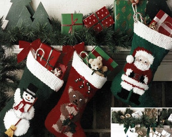 Fantastic Knitted Christmas Stocking, Vintage Knitting Pattern, PDF, Digital Download - C841