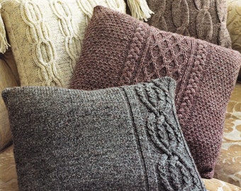 Four Lovely Aran Cushion Covers, Vintage Knitting Pattern, PDF, Digital Download - D285