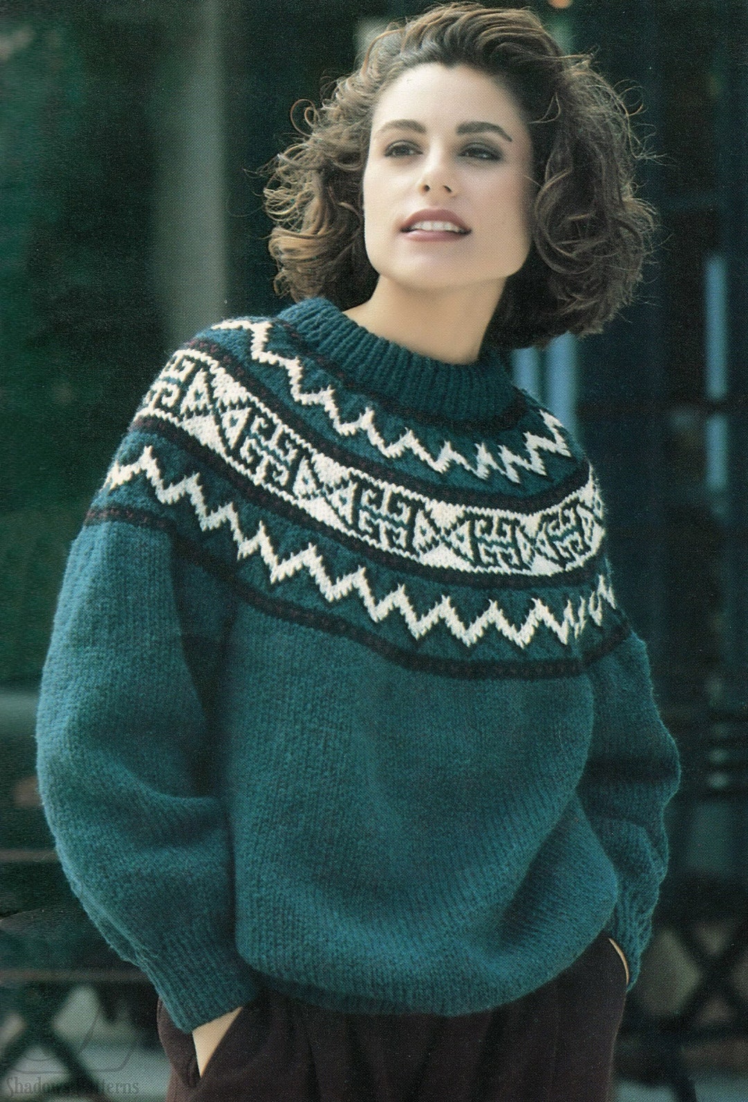 Eunice | Retro pattern long-sleeve sweater