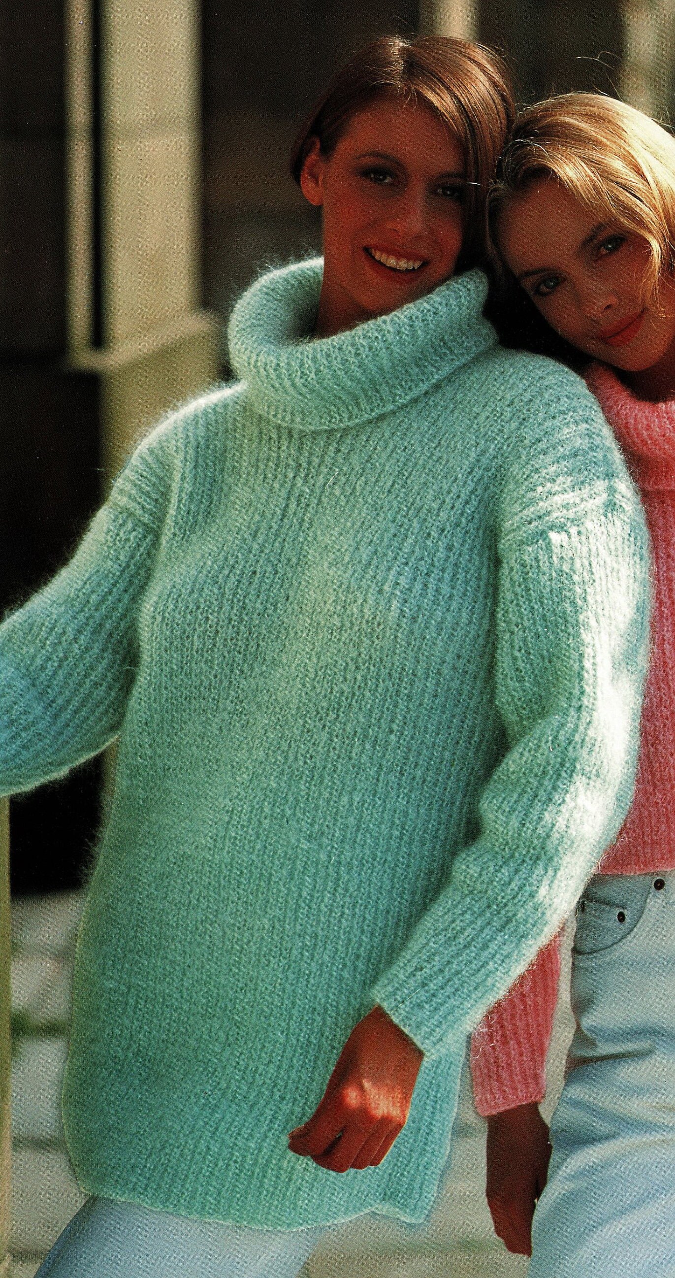 Ladies Mohair Fishermans Rib Sweaters in Two Lengths With