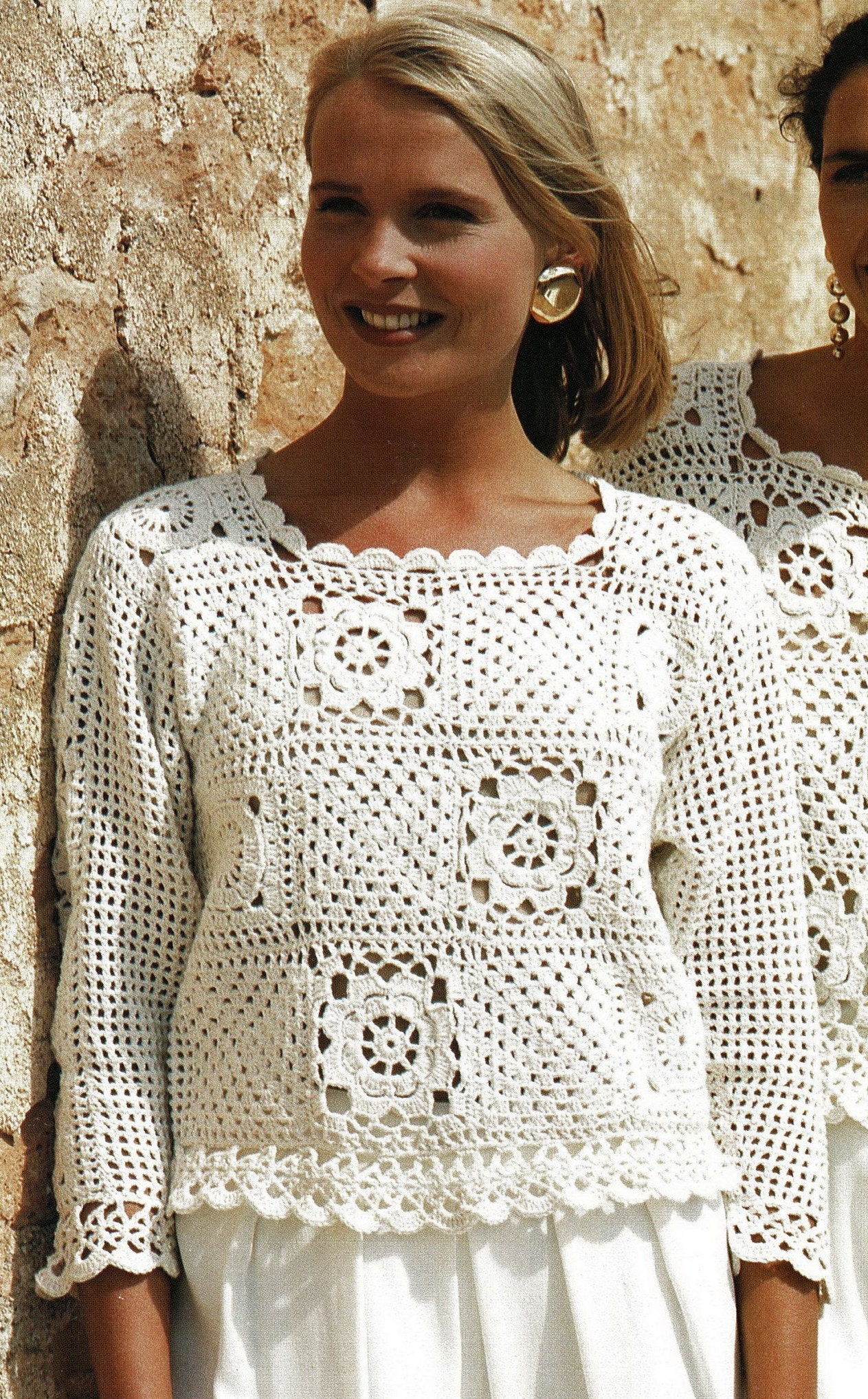 Ladies Crochet Sampler Look Jacket Gilet Sweater and Top | Etsy