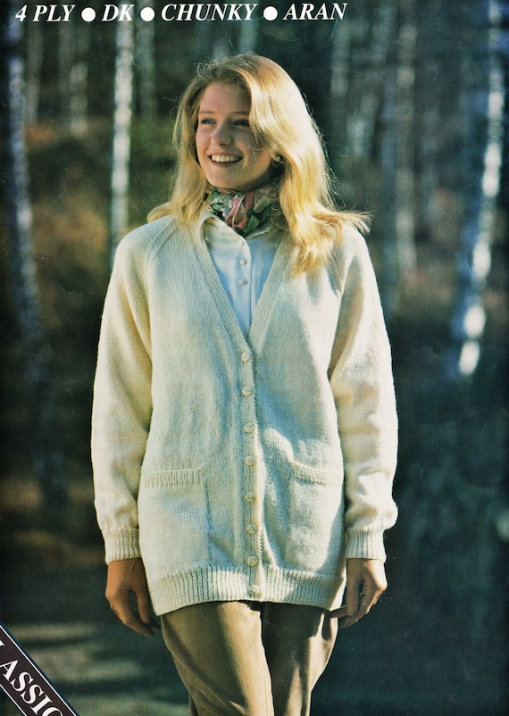 Cardigan Donna Lavorato A Mano Con Trecce &ndash; Scollo A V, Colori Assortiti, Taglie Comode