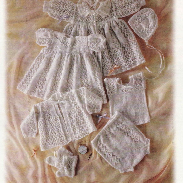 Babys Wunderschöne altmodische Layette, Vintage Strickmuster, PDF, digitaler Download - A821