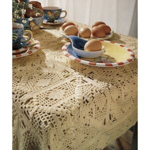 Attractive Square Motif Tablecloth with Edging, Vintage Crochet Pattern, PDF, Digital Download - B537