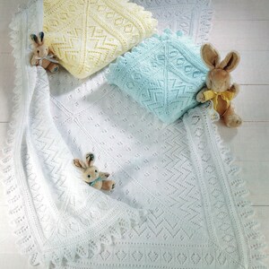Babies Beautiful Lace Christening Shawls in Three Yarn Weights, Vintage Knitting Pattern, PDF, Digital Download - C888