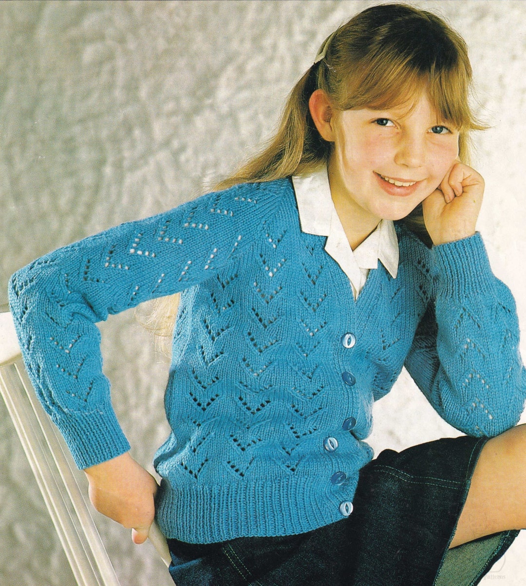 Toddlers and Girls Pretty Lace Pattern Cardigan Vintage - Etsy